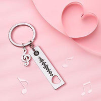 Spotify Song Keychain Gifts for Couple Music Note Rose Gold Valentines Day Gifts