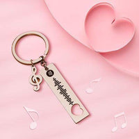 Custom Music Keychain Spotify Gifts for Couple Music Note Gold Billie Eilish Songs Gifts