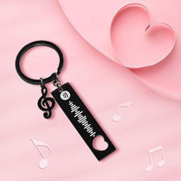 Spotify Keychain Code Custom Keychain Gifts for Music Lovers Music Note Black Valentines Day Gifts