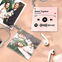 Custom Spotify Keychain Personalized Photo Double Sided Acrylic Keychain Valentine's Gifts for Lover