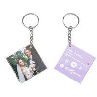 Custom Spotify Keychain Personalized Photo Double Sided Acrylic Keychain Valentine's Gifts for Lover