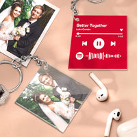 Custom Spotify Keychain Personalized Photo Double Sided Valentine's Gifts for Lover