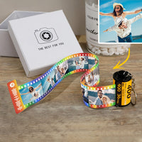 Custom Scannable Spotify Code Camera Roll Keychain Personalized Multiphoto Film Keychain Gifts for Lover