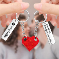 Personalized Spotify Code Drive Safe Creative Gifts Matching Love Heart Bricks Keychain for Couples