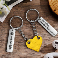 Personalized Spotify Code Drive Safe Creative Gifts Matching Love Heart Bricks Keychain for Couples