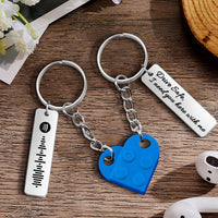 Personalized Spotify Code Drive Safe Creative Gifts Matching Love Heart Bricks Keychain for Couples