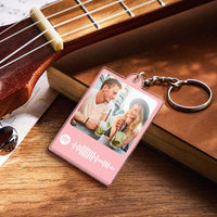 Personalized Scannable Spotify Code Keychain Custom Photo Colorful Keychain Birthday Anniversary Gift