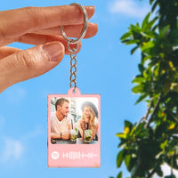 Personalized Scannable Spotify Code Keychain Custom Photo Colorful Keychain Birthday Anniversary Gift