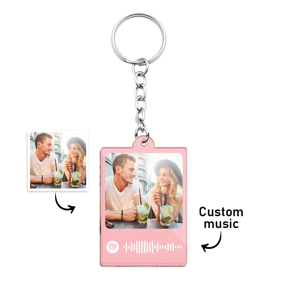 Personalized Scannable Spotify Code Keychain Custom Photo Colorful Keychain Birthday Anniversary Gift