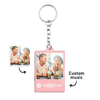 Personalized Scannable Spotify Code Keychain Custom Photo Colorful Keychain Birthday Anniversary Gift