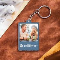 Personalized Scannable Spotify Code Keychain Custom Photo Colorful Keychain Birthday Anniversary Gift