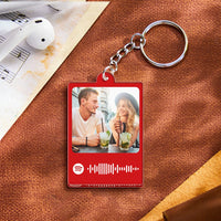 Personalized Scannable Spotify Code Keychain Custom Photo Colorful Keychain Birthday Anniversary Gift