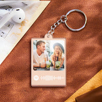 Personalized Scannable Spotify Code Keychain Custom Photo Colorful Keychain Birthday Anniversary Gift