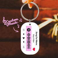 Custom Music Keychain Engraved Spotify Keychain With Name Gifts for Family