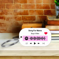 Custom Music Keychain Engraved Spotify Keychain With Name Gifts for Family