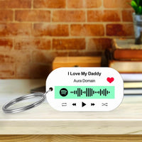 Custom Music Keychain Engraved Spotify Keychain With Name Gifts for Family