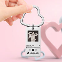 Custom Music Keychain Spotify Keychain Gifts for Couple Heart Billie Eilish Fans Gifts