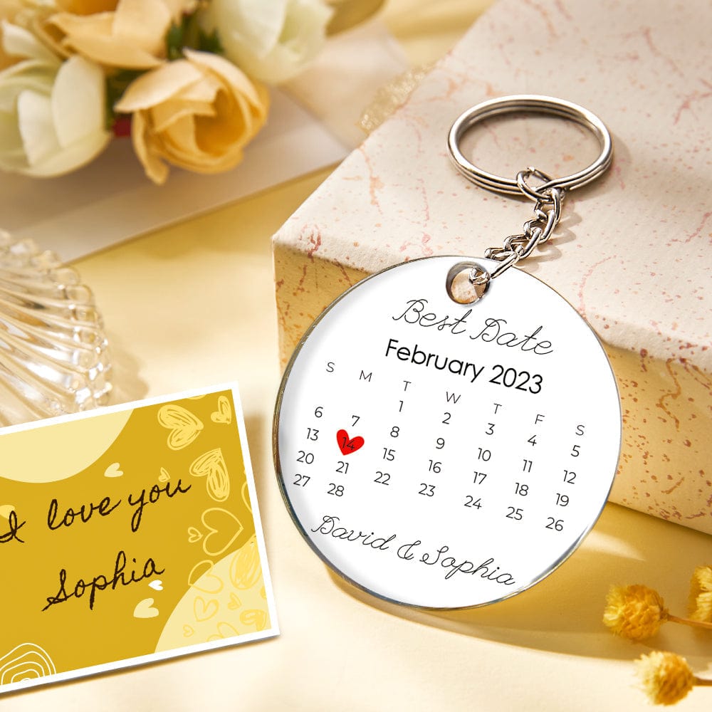 Custom Photo and Date Keychains Scannable Spotify Code Acrylic Anniversary Key Chain Gifts for Couple