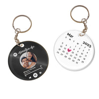 Long Distance Gift Scannable Keychain Custom Music Song Calendar Keychains Spotify Code Keychain