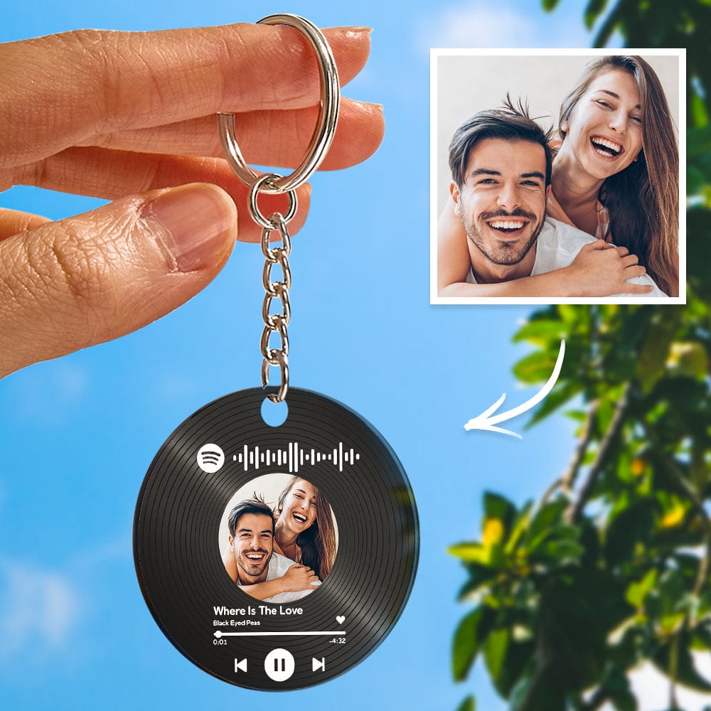 Long Distance Gift Scannable Keychain Custom Music Song Calendar Keychains Spotify Code Keychain