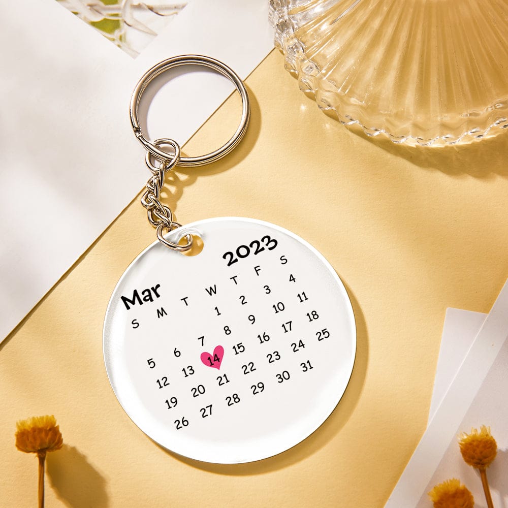 Long Distance Gift Scannable Keychain Custom Music Song Calendar Keychains Spotify Code Keychain