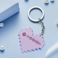 Spotify Scan Code Keychain Gifts for Couple Maple Leaf Purple Heart Valentines Day Gifts