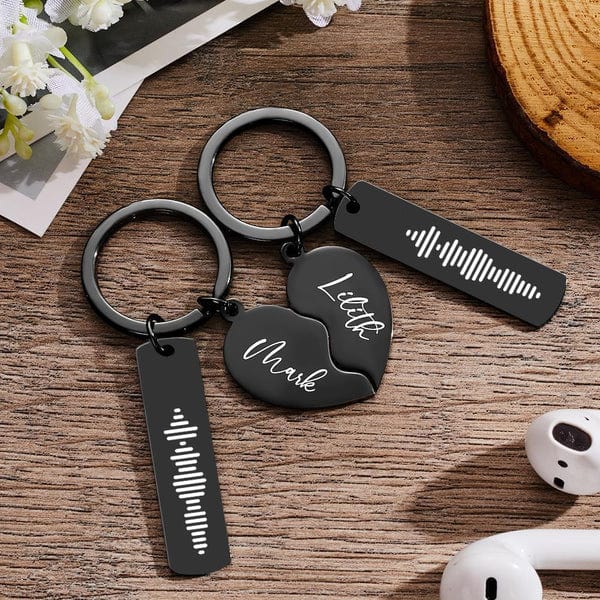 Valentines Day Keychain Personalized Spotify Keychain Heart Shape Keychain-3 Color