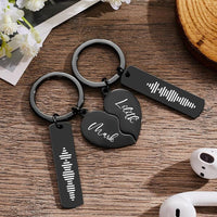 Valentines Day Keychain Personalized Spotify Keychain Heart Shape Keychain-3 Color