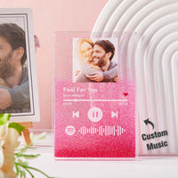 Scannable Spotify Code Quicksand Plaque Keychain Lamp Music and Photo Acrylic Gifts for Her