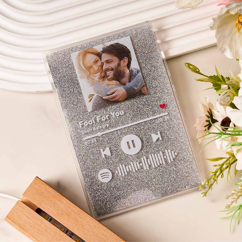 Scannable Spotify Code Quicksand Plaque Keychain Lamp Music and Photo Acrylic Gifts for Her