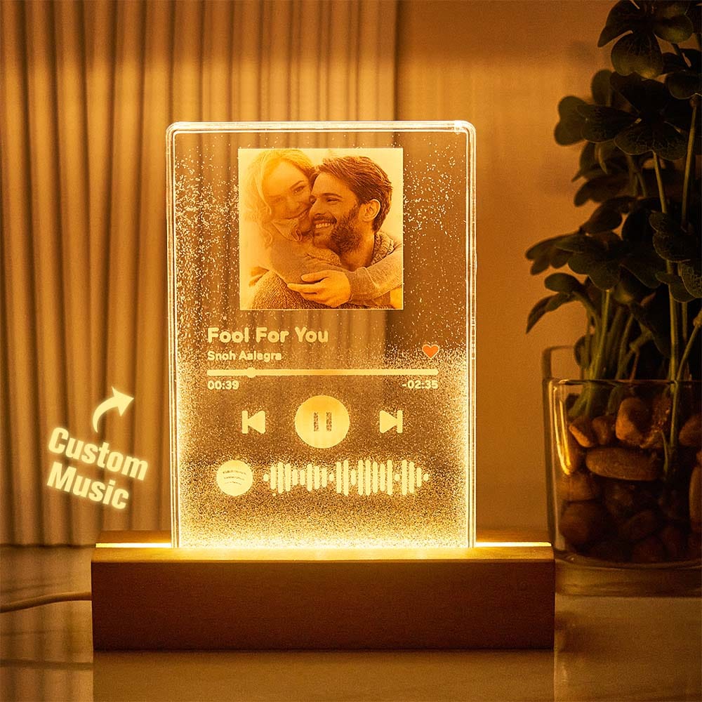 Scannable Spotify Code Quicksand Lamp Keychain Music and Photo Acrylic Gifts for Couples