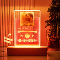 Scannable Spotify Code Quicksand Lamp Keychain Music and Photo Acrylic Gifts for Couples