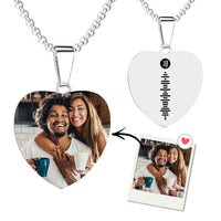 Spotify Necklace Custom Music Code Heart Photo Necklace Valentines Day Gift