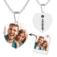 Spotify Necklace Custom Music Code Heart Photo Necklace Valentine's Day Gift