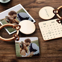 Custom Photo Calendar Spotify Keychain Personalized Stainless Steel Keychain Gift for Lover