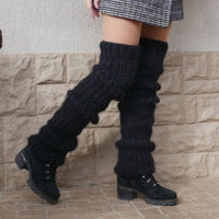 Knitted Over The Knee Socks Women Winter Leg Warmers Long Tube Pile Socks