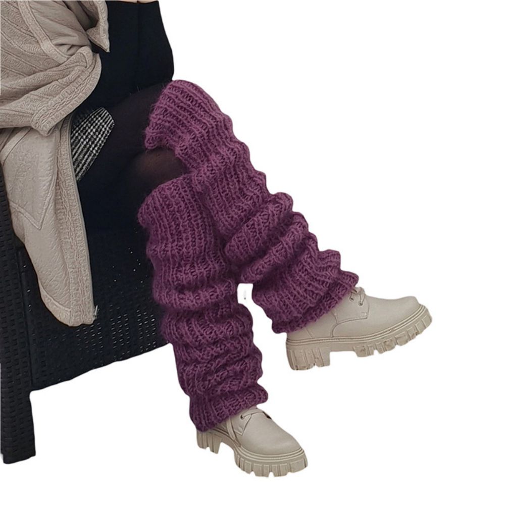 Knitted Over The Knee Socks Women Winter Leg Warmers Long Tube Pile Socks