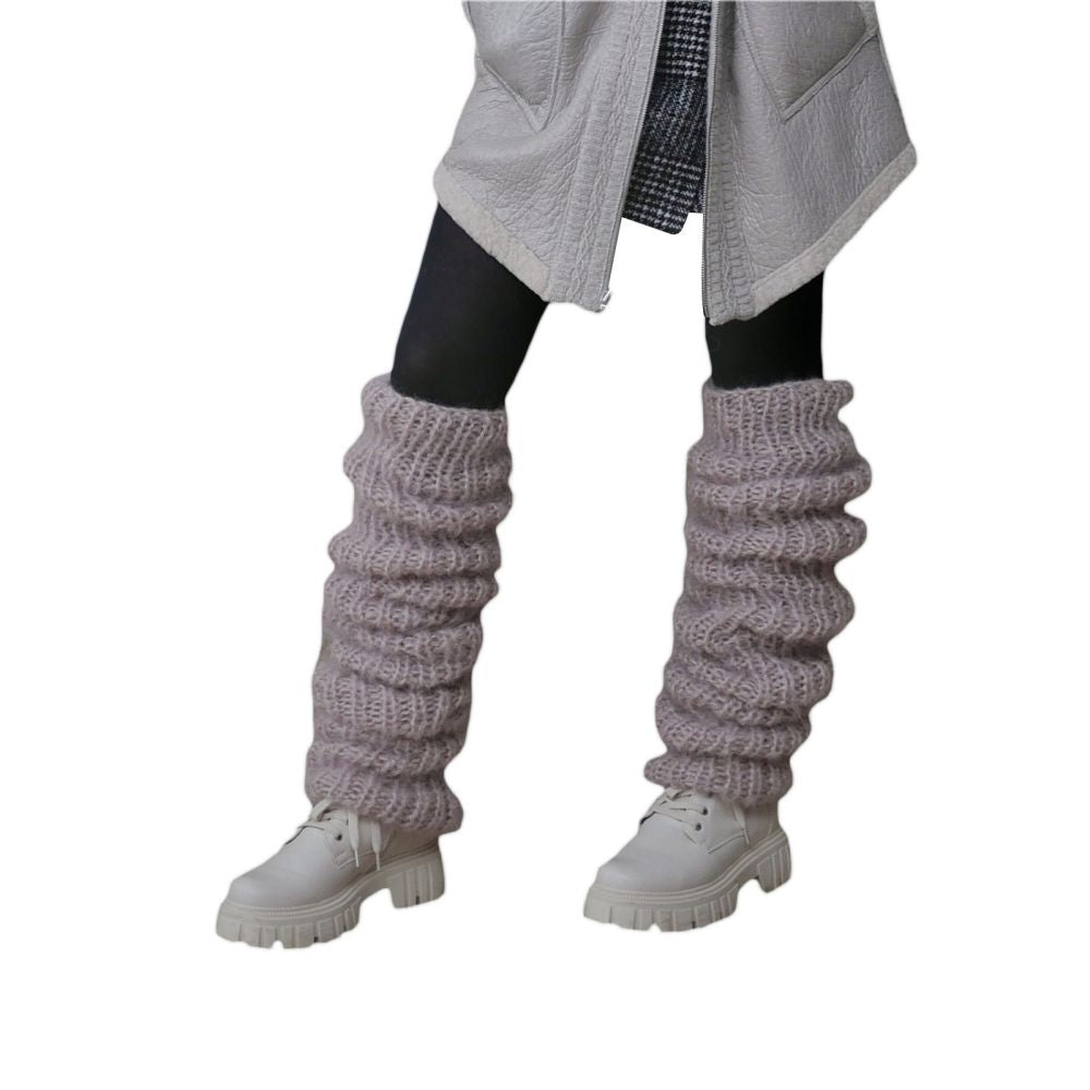 Knitted Over The Knee Socks Women Winter Leg Warmers Long Tube Pile Socks