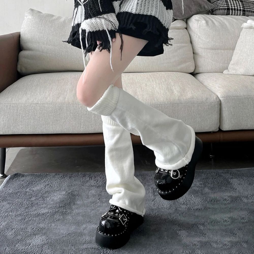 Mid Tube Knitted Pile Socks Womens Wide Leg Winter Warm Wool Socks