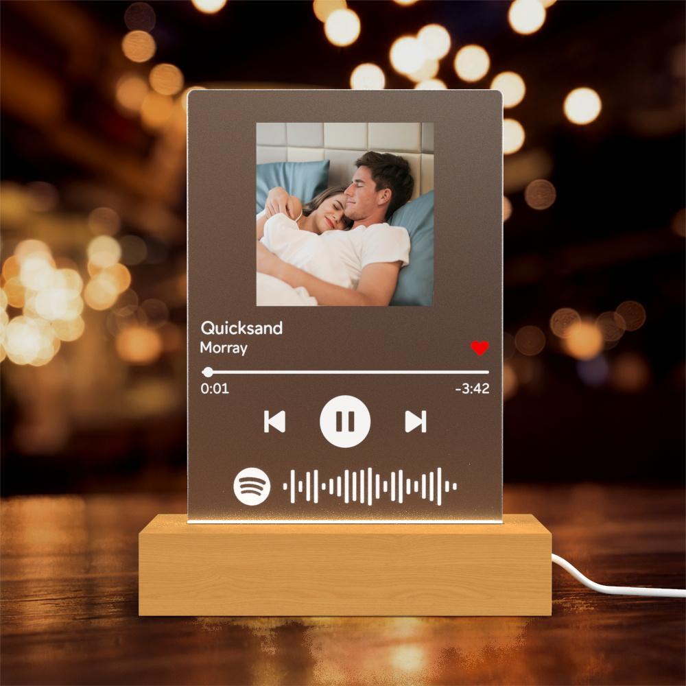 Custom Spotify Plaque Lamp Personalized Spotify Glass Night Light Birthday Gifts Valentines Day Gifts