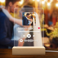 Custom Spotify Plaque Night Lamp With Stand Personalized Wedding Gifts