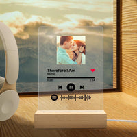 Spotify Glass Picture Night Light for Couple Personalized Spotify Gift Valentines Day Gifts