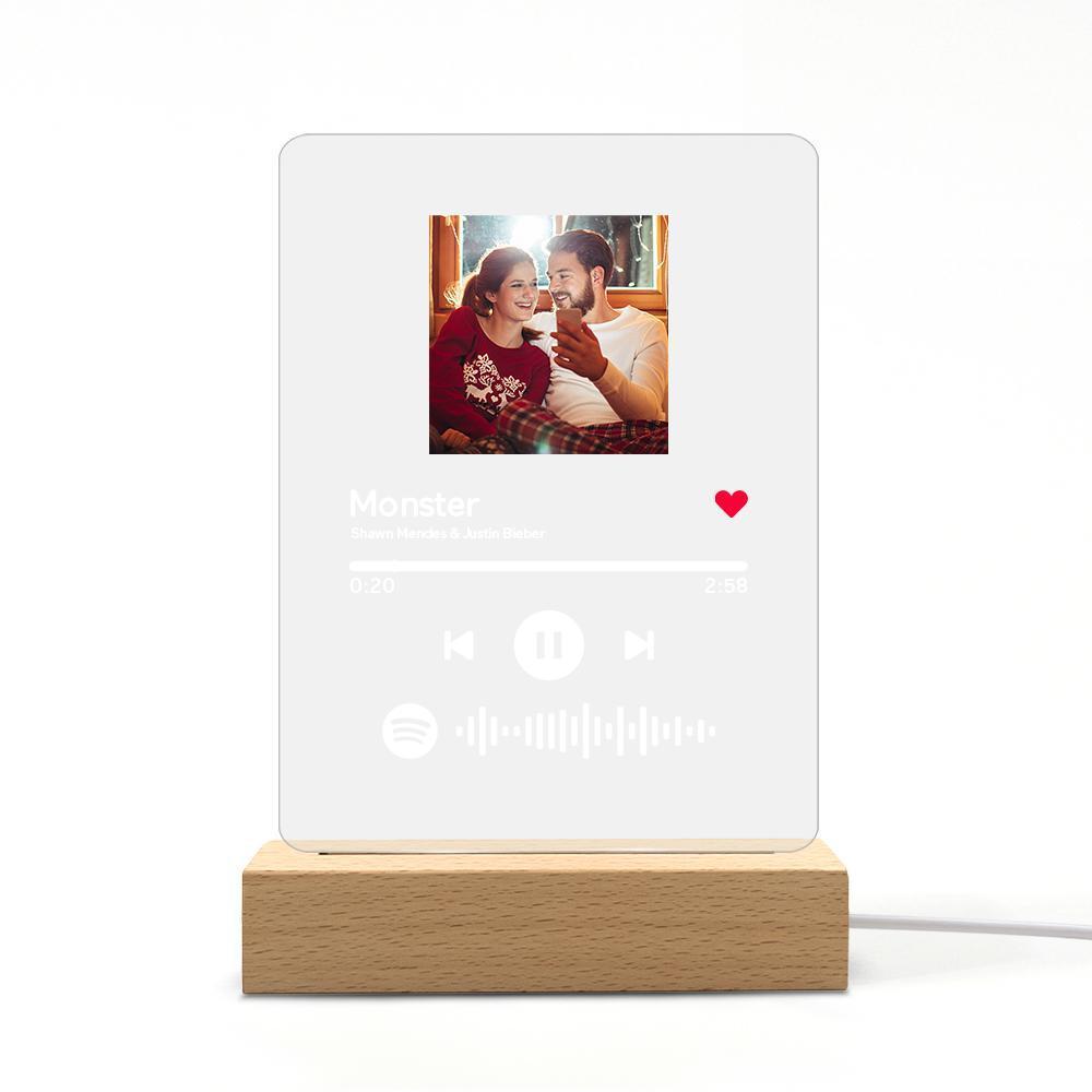 Custom Spotify Plaque Night Lamp With Stand Personalized Wedding Gifts