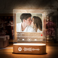 Wedding Gifts Glass Song Plaque Custom Spotify Plaque Acrylic Music Plaque Night Light Personalized Gift