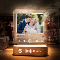 Wedding Gifts Glass Song Plaque Custom Spotify Plaque Acrylic Music Plaque Night Light Personalized Gift