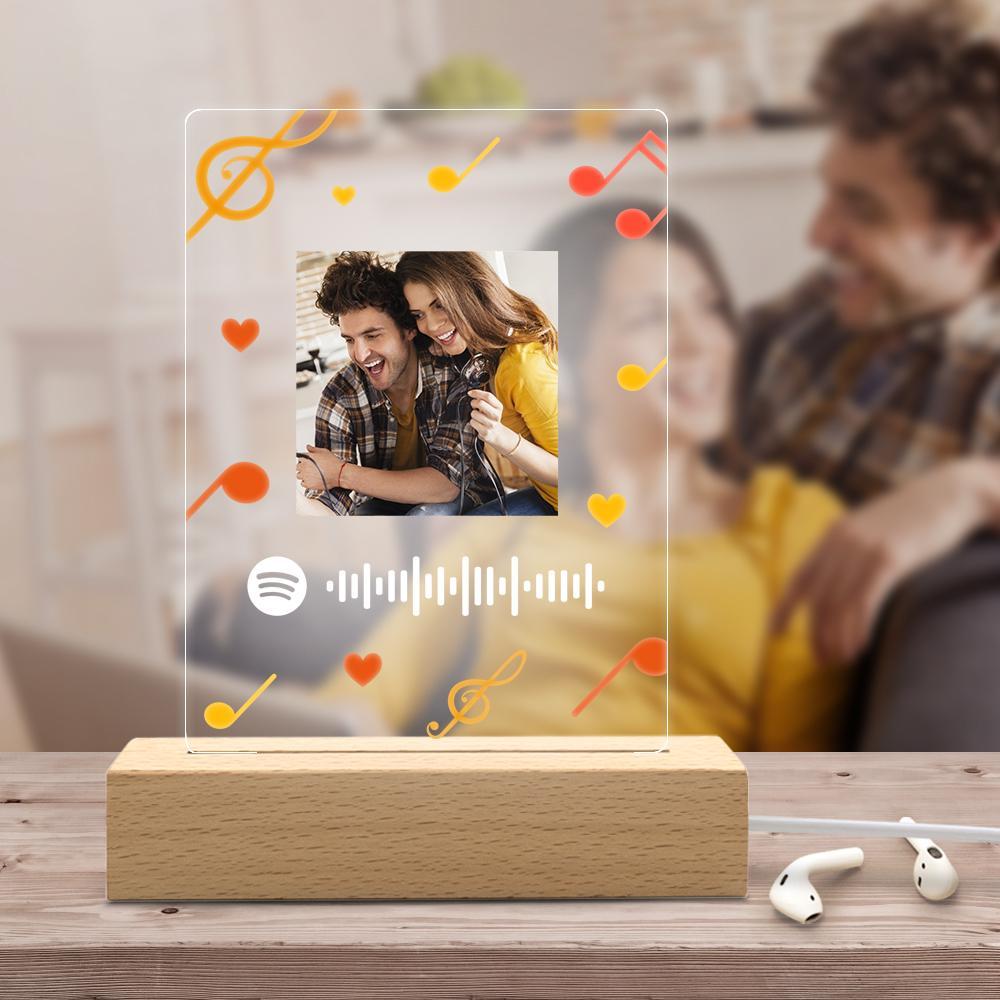 Custom Spotify Plaque Lamp Personalized Spotify Glass Night Light Birthday Gifts Valentines Day Gifts