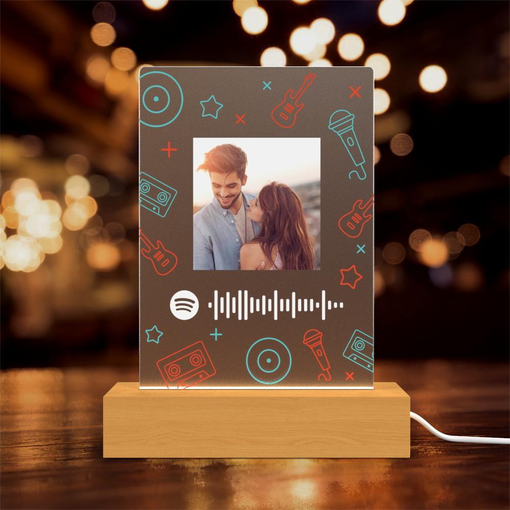 Custom Spotify Plaque Lamp Personalized Spotify Glass Night Light Birthday Gifts Valentines Day Gifts