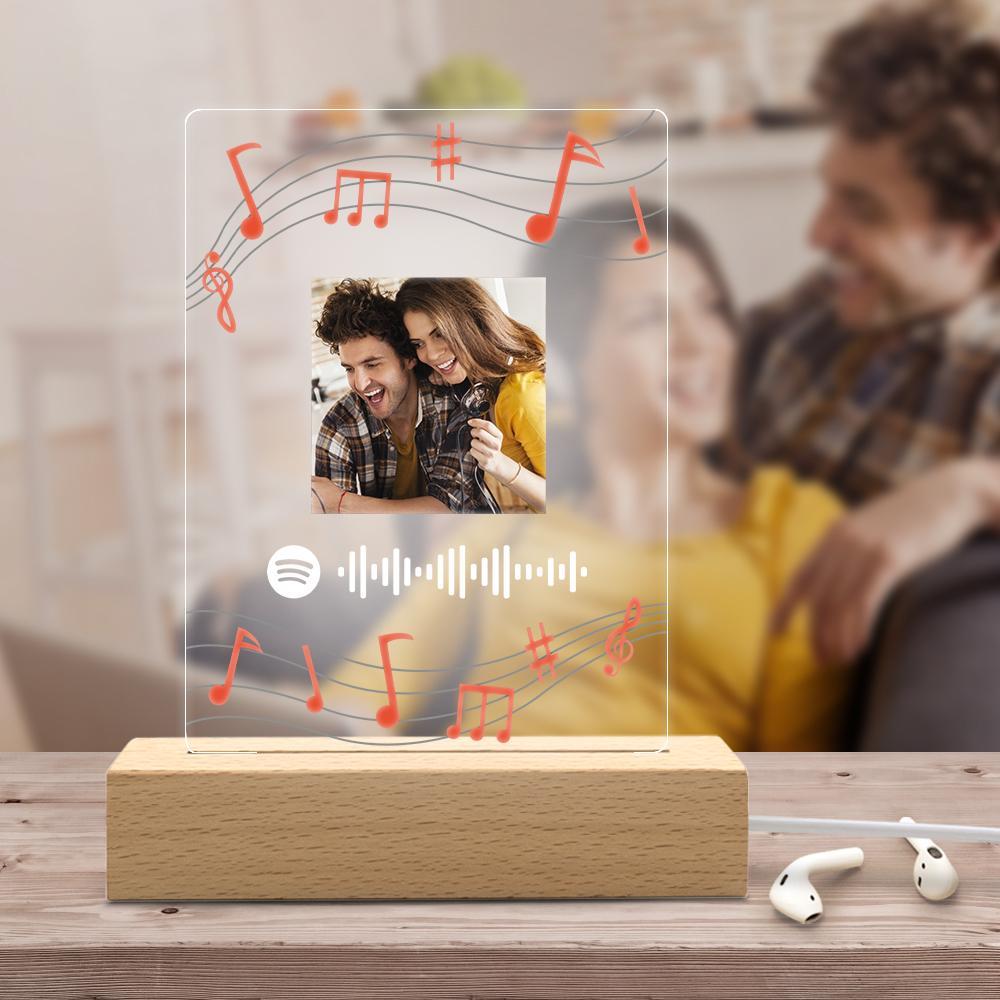 Spotify Glass Night Light Music Spotify Engraving Night Light Personalized Gift