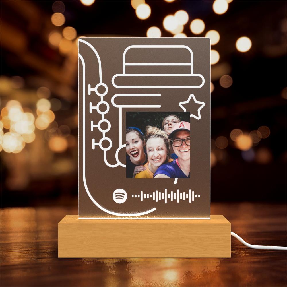 Spotify Glass Night Light Music Spotify Engraving Night Light Personalized Gift