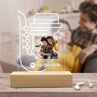 Spotify Glass Night Light Music Spotify Engraving Night Light Personalized Gift